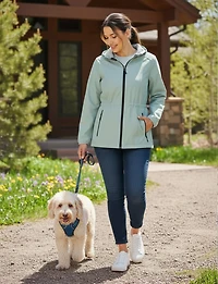 Lightweight Hooded Active Raincoat by Free Country – Water-Resistant Anorak