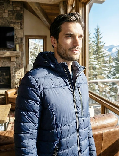 Ultralight Packable Hooded Puffer Jacket with Travel Pillow by Point Zero