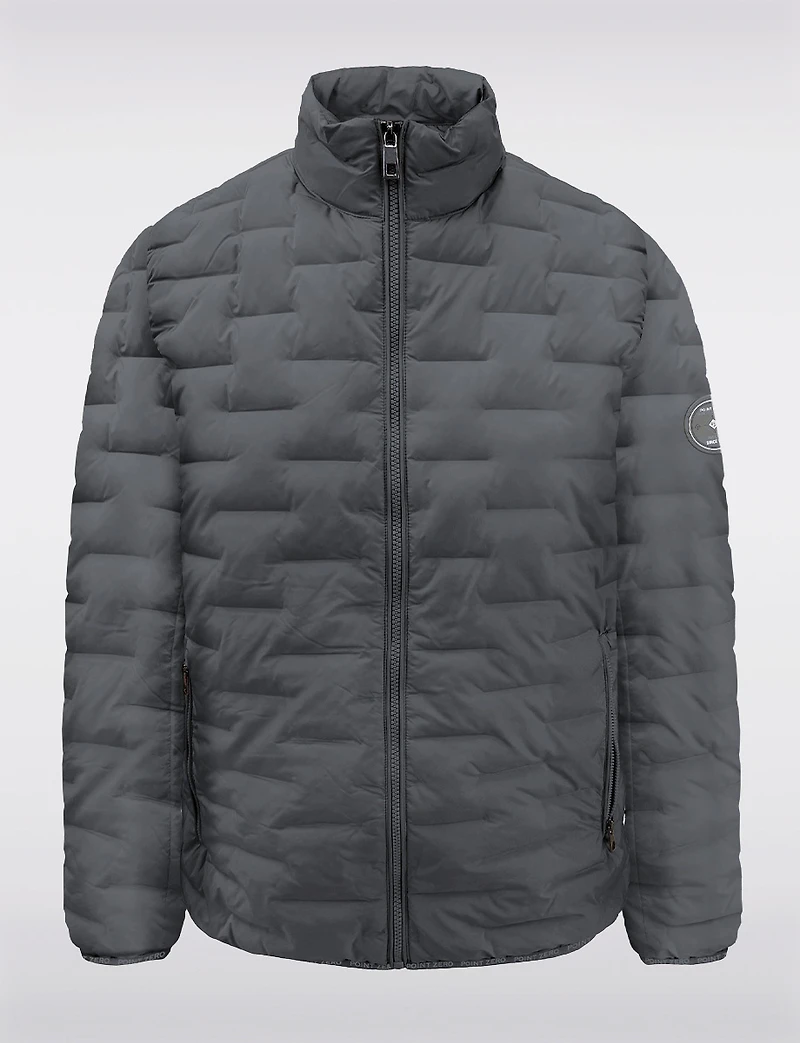 Modern Lightweight Quilted Puffer Jacket with Eco-Down by Point Zero