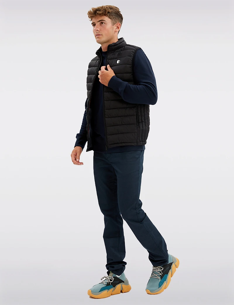 Black Ultralight Windproof & Water-Resistant Quilted Puffer Vest by Point Zero