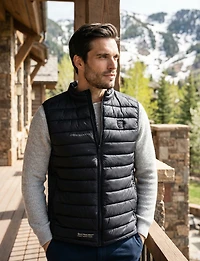 Black Ultralight Windproof & Water-Resistant Quilted Puffer Vest by Point Zero