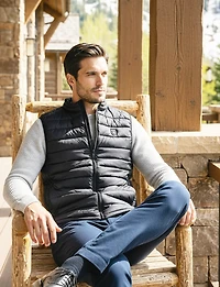 Black Ultralight Windproof & Water-Resistant Quilted Puffer Vest by Point Zero