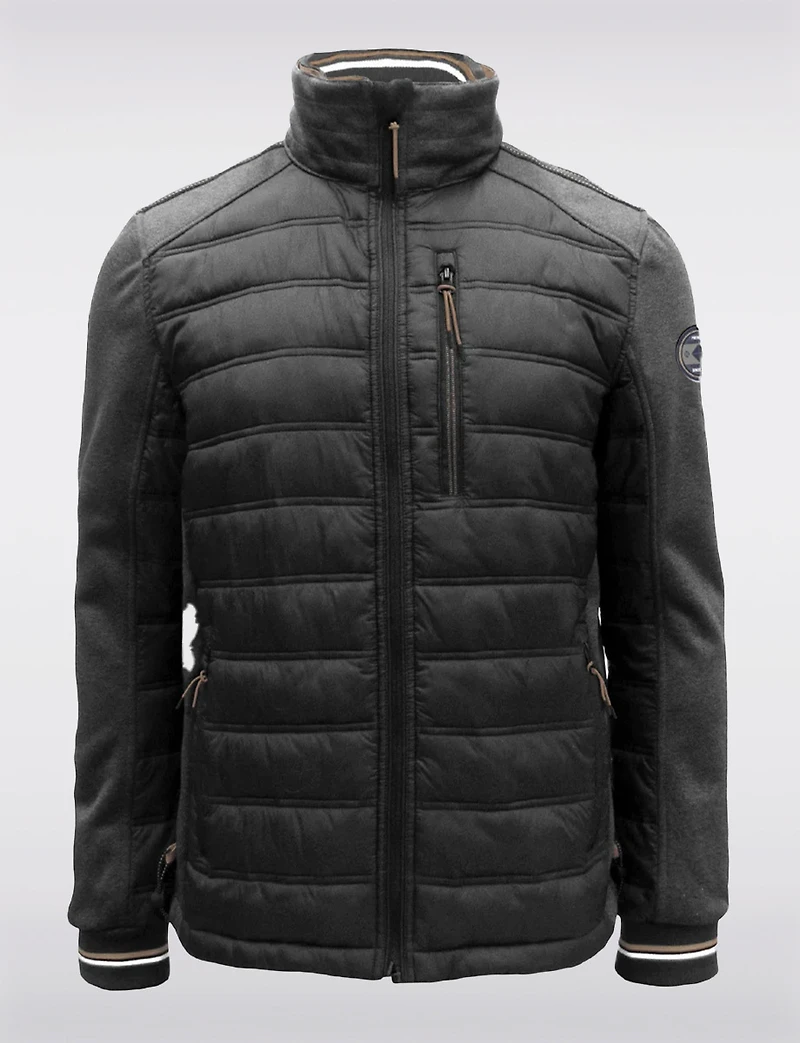 Lightweight Sporty Puffer Jacket With Quilted-Knit Rib Design by Point Zero