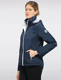 Lightweight Active Vegan Hooded Windbreaker Jacket with Inner Zip-up Bib by Saki