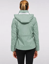 Lightweight Active Vegan Hooded Windbreaker Jacket with Inner Zip-up Bib by Saki