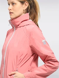 Lightweight Active Vegan Hooded Windbreaker Jacket with Inner Zip-up Bib by Saki