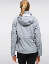 Lightweight Active Vegan Hooded Windbreaker Jacket with Inner Zip-up Bib by Saki