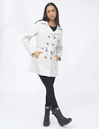 Lightweight Breathe-Tech® Softshell Double-Breasted Belted Trench Coat by Saki
