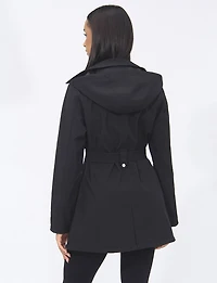 Lightweight Breathe-Tech® Softshell Double-Breasted Belted Trench Coat by Saki