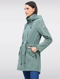 Vegan Versatile Active Jacket with Detachable Hood & Cinched Waist by Saki Sport