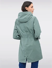 Vegan Versatile Active Jacket with Detachable Hood & Cinched Waist by Saki Sport
