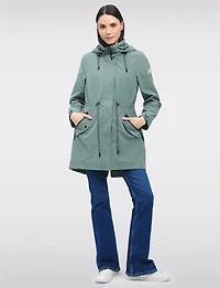 Vegan Versatile Active Jacket with Detachable Hood & Cinched Waist by Saki Sport