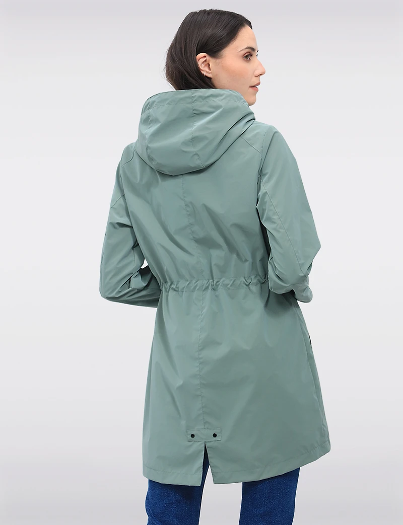 Vegan Versatile Active Jacket with Detachable Hood & Cinched Waist by Saki Sport