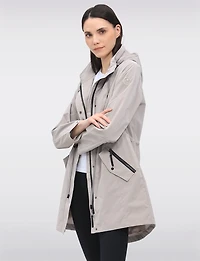Vegan Versatile Active Jacket with Detachable Hood & Cinched Waist by Saki Sport