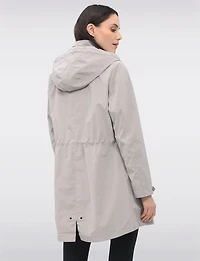 Vegan Versatile Active Jacket with Detachable Hood & Cinched Waist by Saki Sport