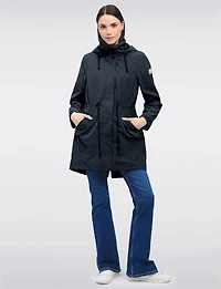 Vegan Versatile Active Jacket with Detachable Hood & Cinched Waist by Saki Sport