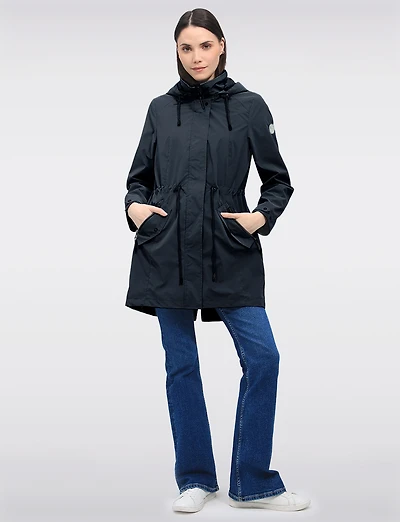 Vegan Versatile Active Jacket with Detachable Hood & Cinched Waist by Saki Sport