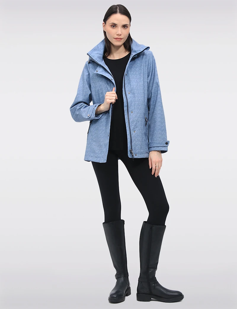 Lightweight Breathe-Tech® Soft-Shell Vegan Jacket with Detachable Hood by Saki