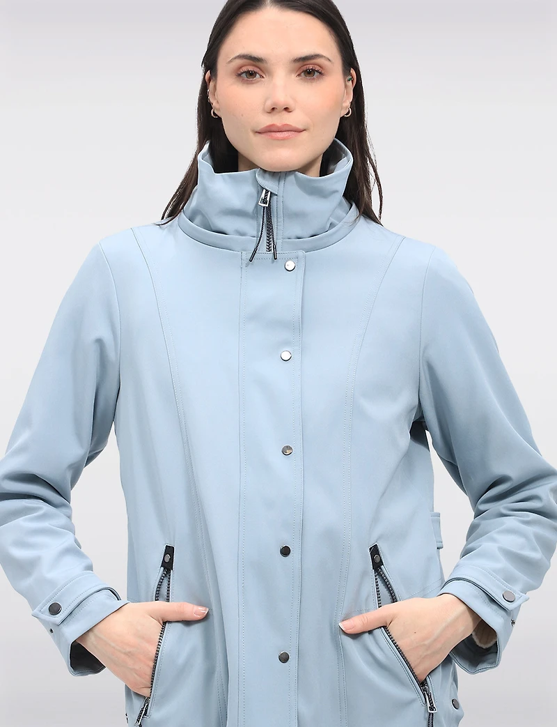 Lightweight Breathe-Tech® Soft-Shell Vegan Jacket with Detachable Hood by Saki