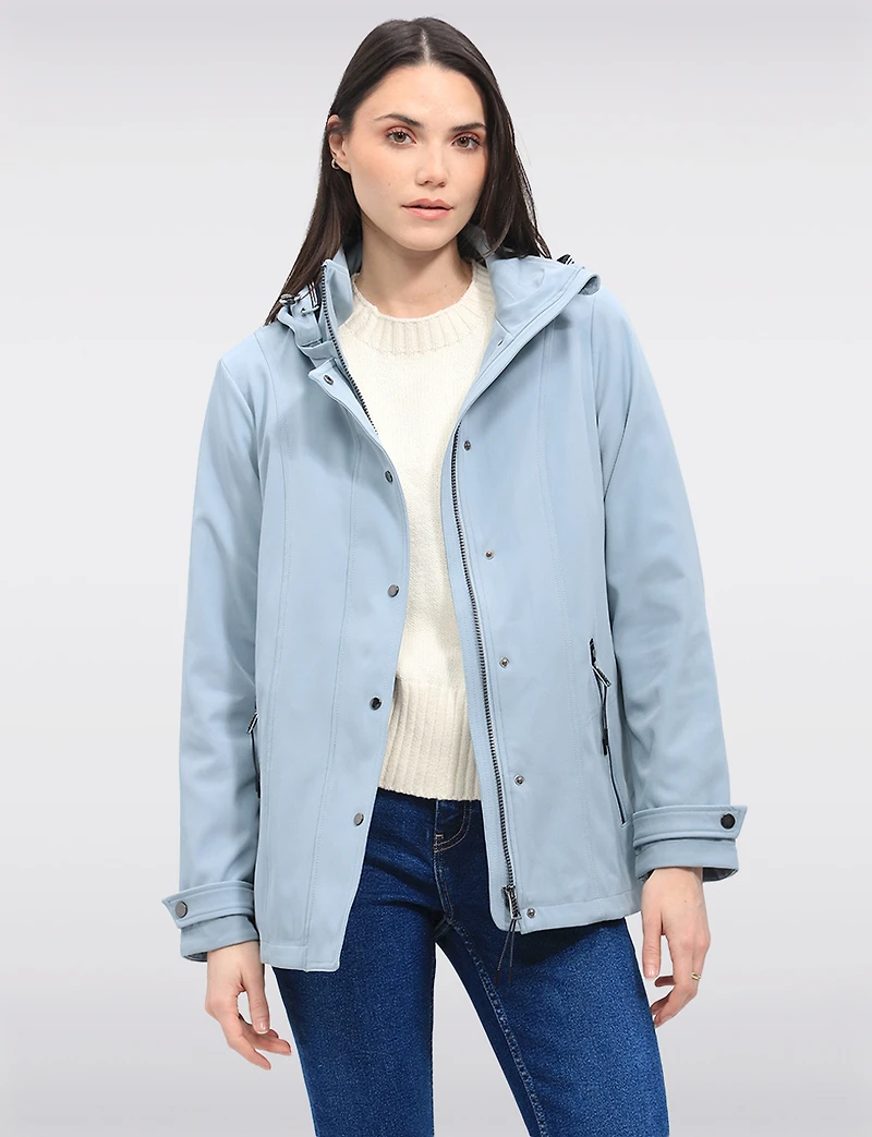 Lightweight Breathe-Tech® Soft-Shell Vegan Jacket with Detachable Hood by Saki