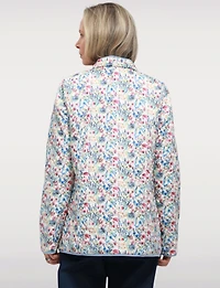 Reversible Quilted Jacket - Versatile Two-in-One Print & Solid Designs by Saki