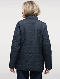 Reversible Quilted Jacket - Versatile Two-in-One Print & Solid Designs by Saki