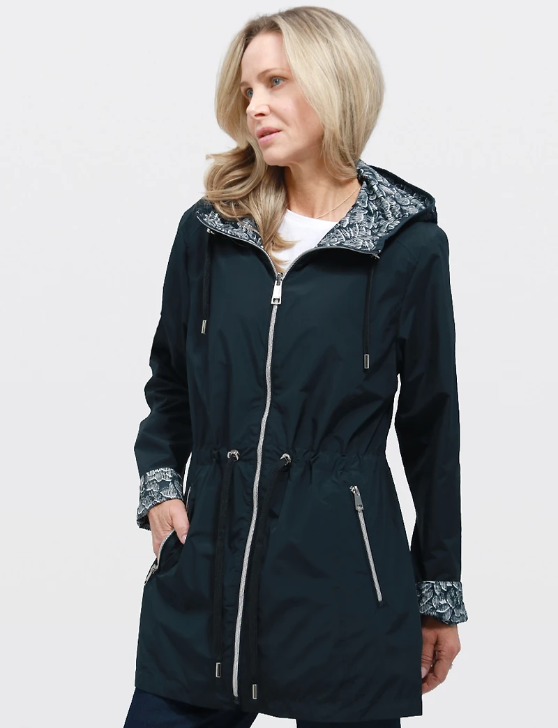 Lightweight Reversible ActivTech® Windbreaker Parka Jacket with Hood by Saki