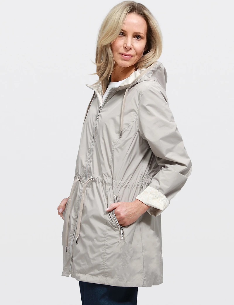 Lightweight Reversible ActivTech® Windbreaker Parka Jacket with Hood by Saki