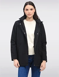 Vegan Breathe-Tech® Softshell Jacket with Plaid-Lined Removable Hood by Saki