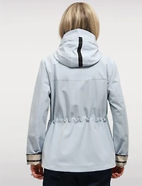 Vegan Breathe-Tech® Softshell Parka with Plaid-Lined Removable Hood by Saki