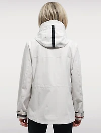 Vegan Breathe-Tech® Softshell Parka with Plaid-Lined Removable Hood by Saki