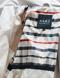 Vegan Breathe-Tech® Softshell Parka with Plaid-Lined Removable Hood by Saki