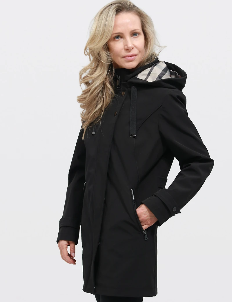 Vegan Breathe-Tech® Softshell Parka Jacket with Detachable Hood by Saki