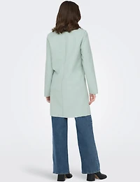 Chic Single-Breasted Mid-Length Overcoat with Notch Collar & Raw Edges by Only