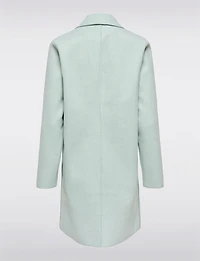 Chic Single-Breasted Mid-Length Overcoat with Notch Collar & Raw Edges by Only