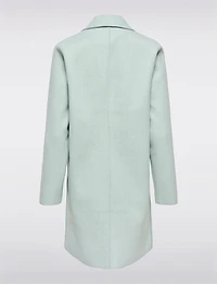 Chic Single-Breasted Mid-Length Overcoat with Notch Collar & Raw Edges by Only