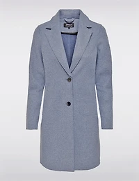 Chic Single-Breasted Mid-Length Overcoat with Notch Collar & Raw Edges by Only