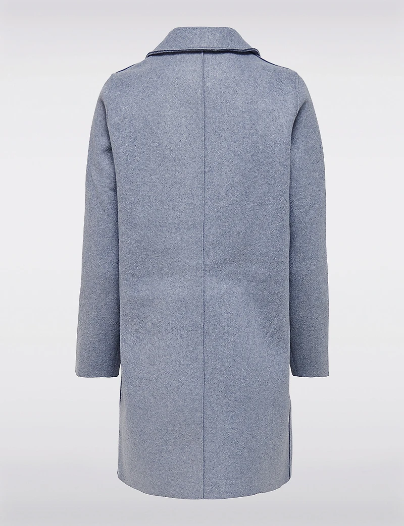 Chic Single-Breasted Mid-Length Overcoat with Notch Collar & Raw Edges by Only