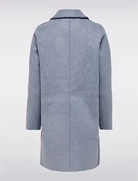 Chic Single-Breasted Mid-Length Overcoat with Notch Collar & Raw Edges by Only
