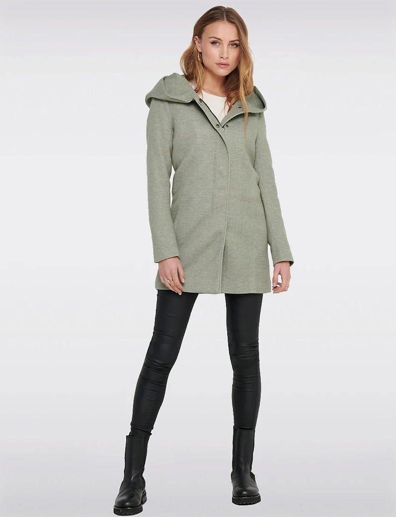 Straight Fit Hooded Zip-Front Jacket- Recycled Lightweight Design by Only