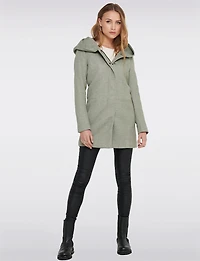 Straight Fit Hooded Zip-Front Jacket- Recycled Lightweight Design by Only