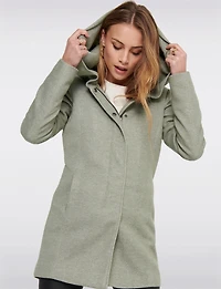 Straight Fit Hooded Zip-Front Jacket- Recycled Lightweight Design by Only