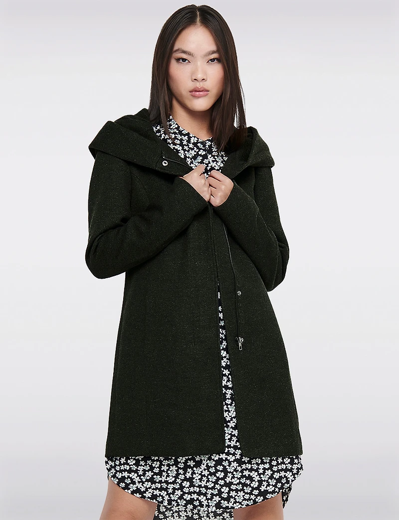 Straight Fit Hooded Zip-Front Jacket- Recycled Lightweight Design by Only