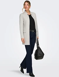 Straight Cut Open Front Versatile Notch Collar & Pockets Coatigan Blazer by Only