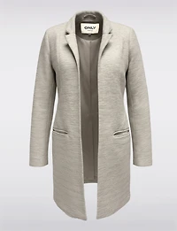 Straight Cut Open Front Versatile Notch Collar & Pockets Coatigan Blazer by Only