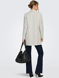 Straight Cut Open Front Versatile Notch Collar & Pockets Coatigan Blazer by Only