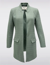 Straight Cut Open Front Versatile Notch Collar & Pockets Coatigan Blazer by Only