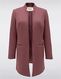 Straight Cut Open Front Versatile Notch Collar & Pockets Coatigan Blazer by Only