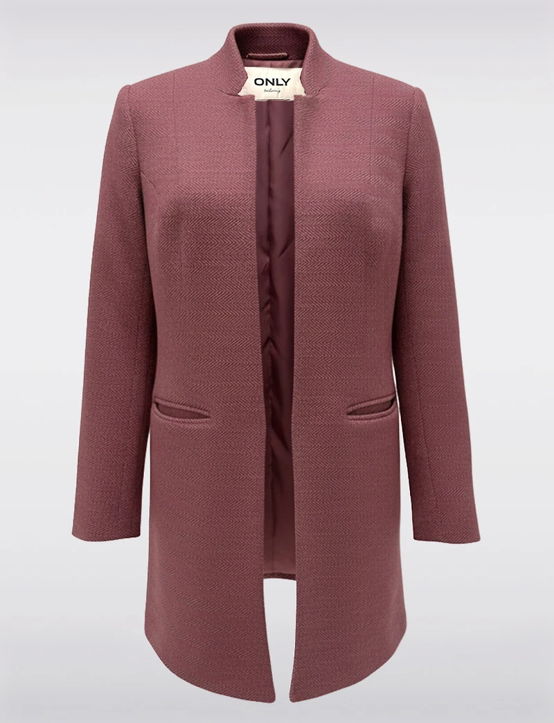 Straight Cut Open Front Versatile Notch Collar & Pockets Coatigan Blazer by Only
