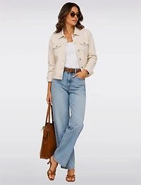 Classic Pastel Denim Jean Jacket | Lightweight 100% Cotton Slim Crop Fit by Only